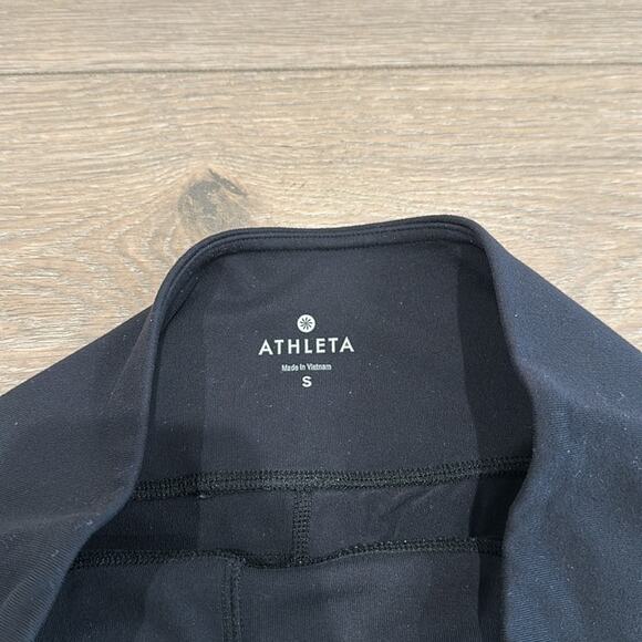 ATHLETA Black Mesh Chaturanga To Town High Rise Active Yoga Workout Capri Size S - Picture 8 of 14